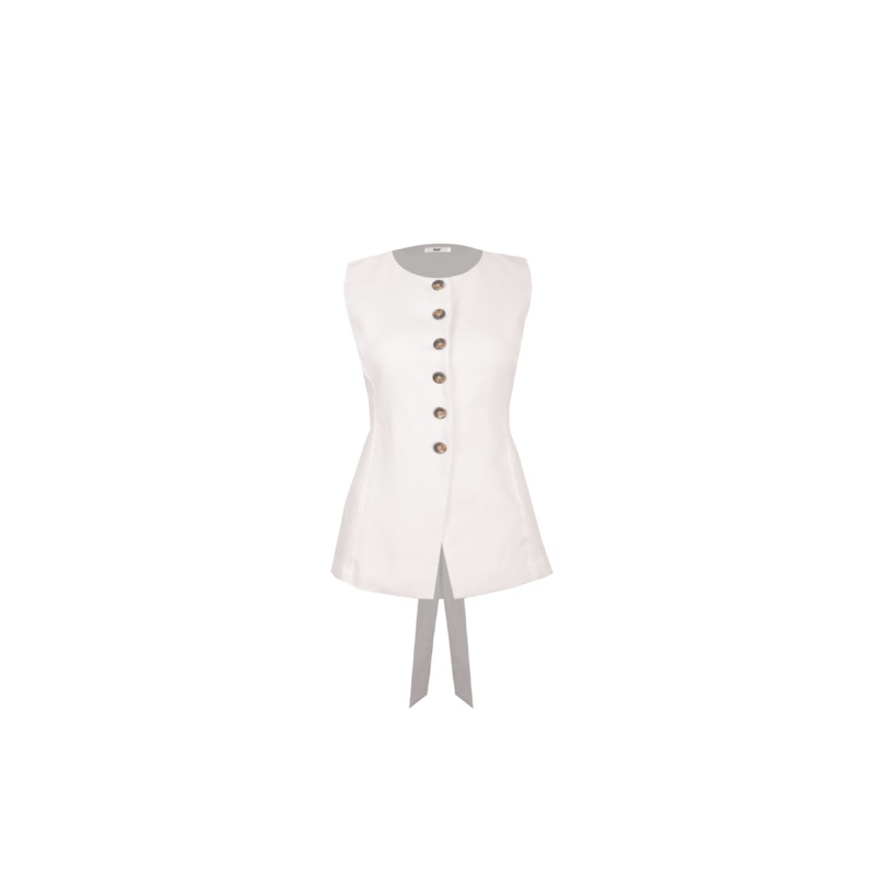 ALIZA LINEN VEST WHITE|4|6|8|10|12|14|16|18|20