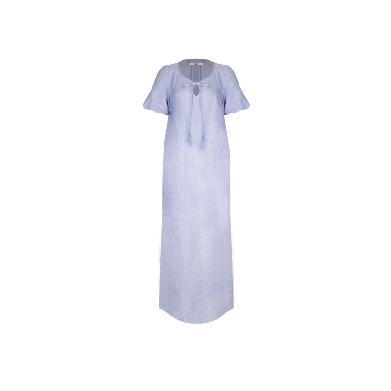 ANGEL LINEN MAXI DRESS BLUE MARLE