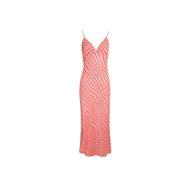 KAARINA SILK SLIP RED TARTAN|4|6|8|10|12|14|16|18|20