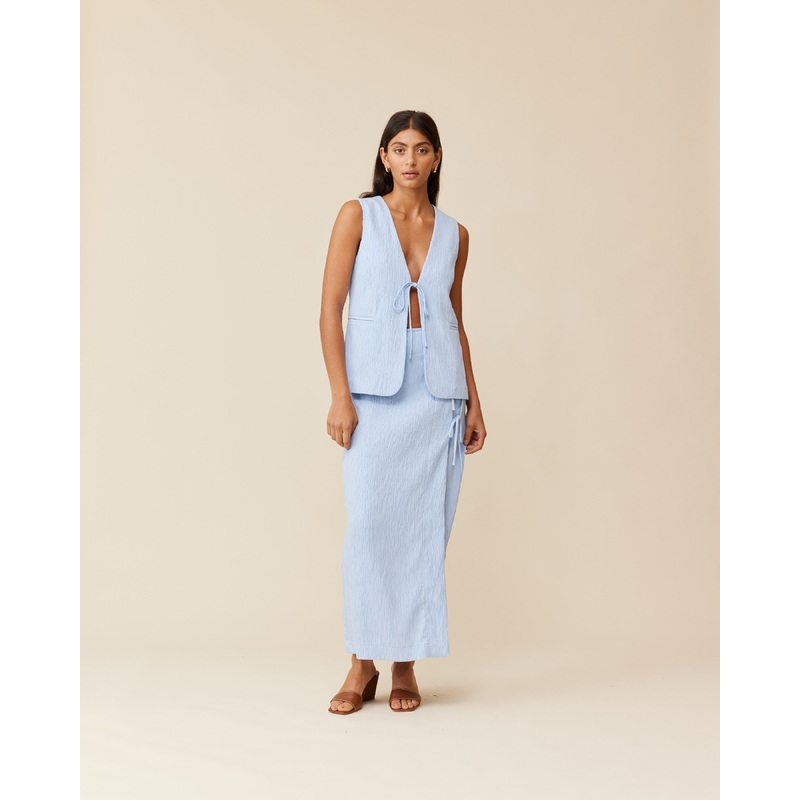 LOU TIE SKIRT PASTEL BLUE|4|6|8|10|12|14|16|18|20