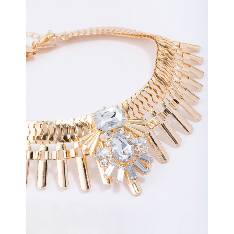 Gold Decorative Geometric Choker