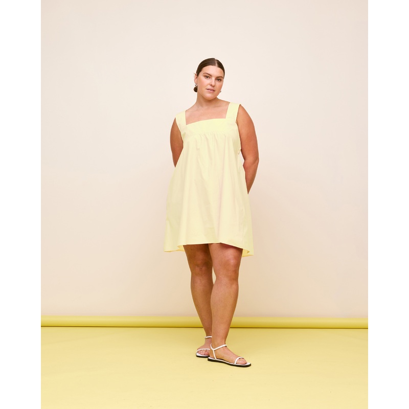 MARGIE TIE MINI DRESS BUTTER|4|6|8|10|12|14|16|18|20