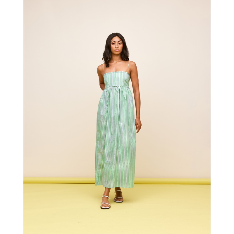 SPRITZ SUNDRESS GREEN STRIPE|4|6|8|10|12|14|16|18|20