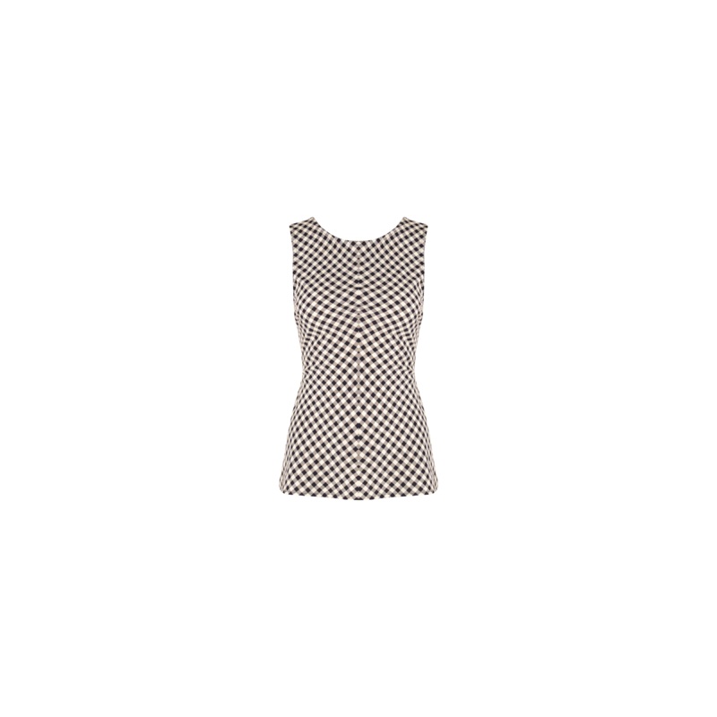 AVA BOW TOP BLACK BUTTER GINGHAM