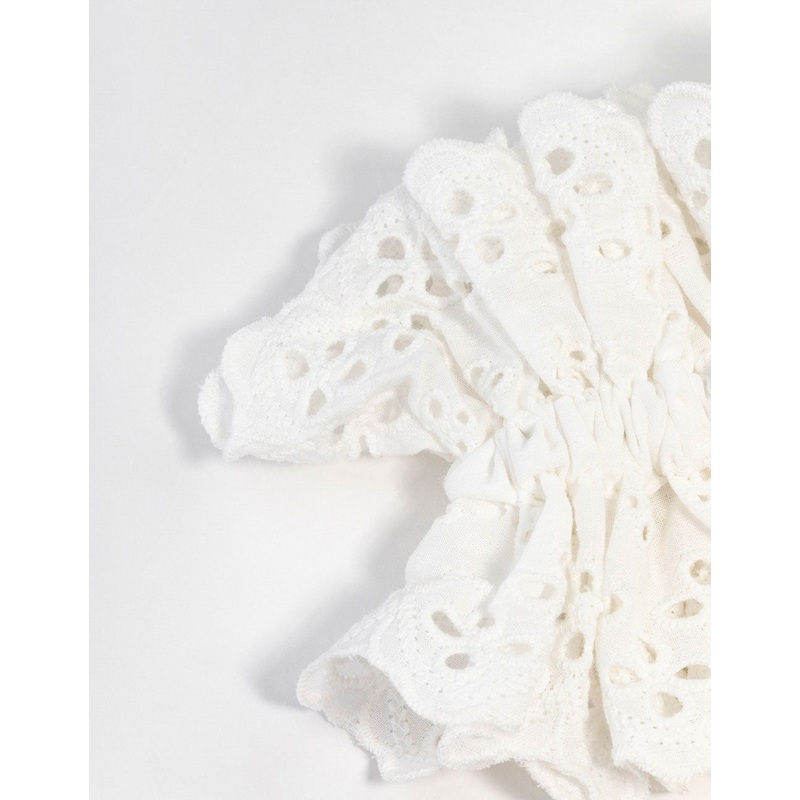Broderie Fabric Anglaise Scrunchie