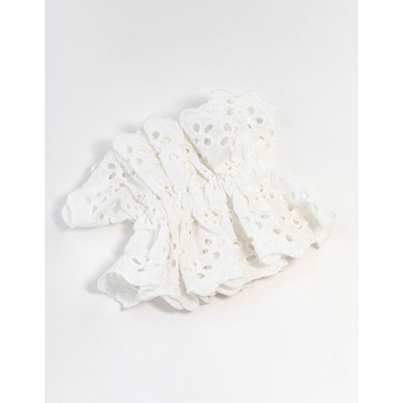 Broderie Fabric Anglaise Scrunchie