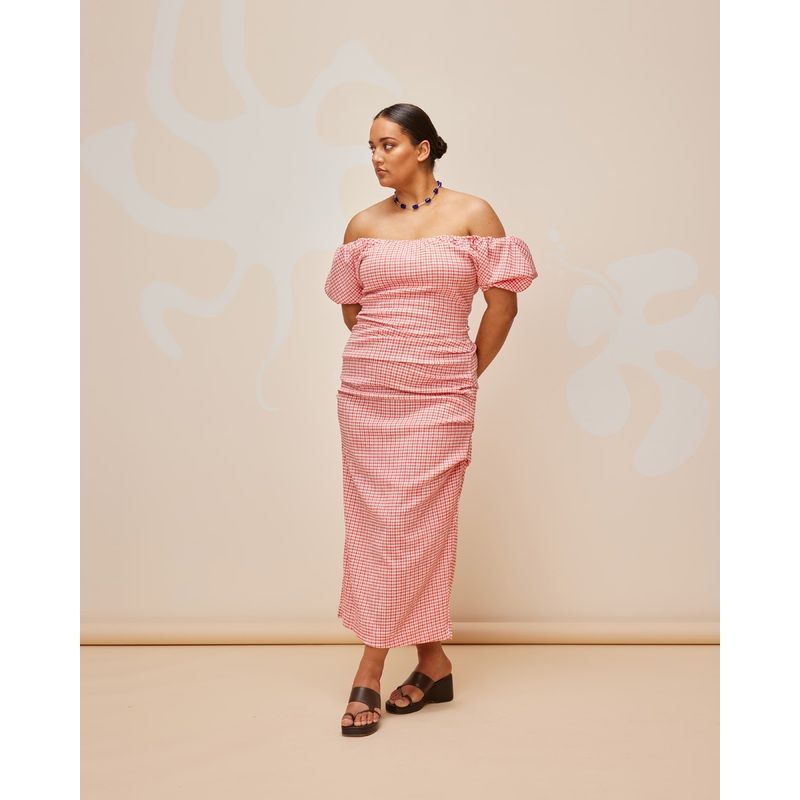 DELPHI GINGHAM DRESS CHERRY GINGHAM