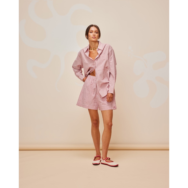 IDA SHORT CHERRY STRIPE|4|6|8|10|12|14|16|18|20