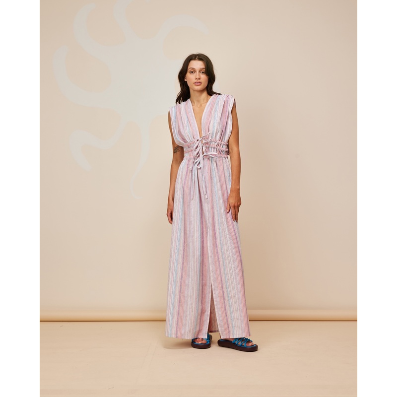 JEWEL TIE DRESS MULTI STRIPE|4|6|8|10|12|14|16|18|20