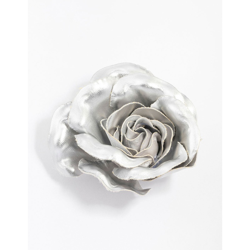 Large Metallic Flower Clip