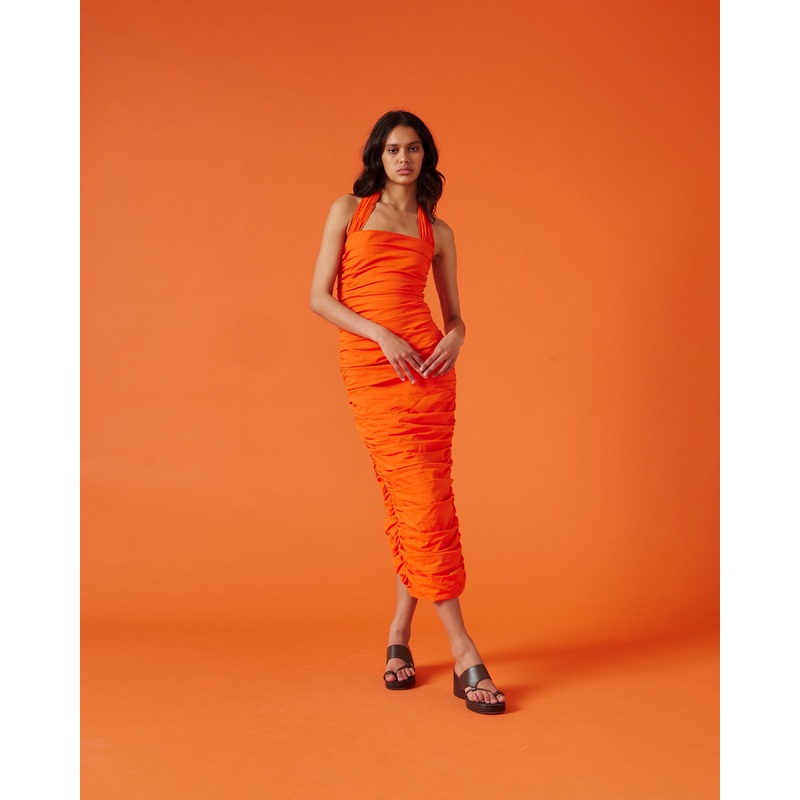 ARIEL HALTER DRESS APEROL|4|6|8|10|12|14|16|18|20