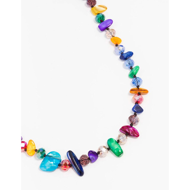 Gold Multicoloured Genuine Shell Necklace
