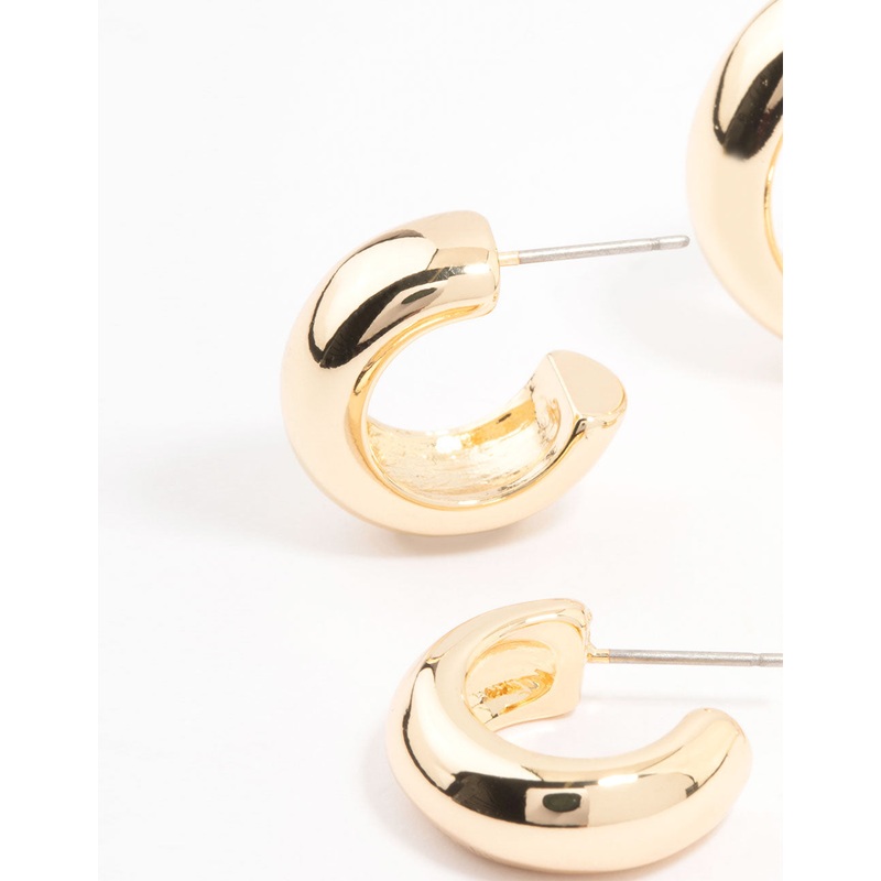 Gold Plated Chunky Hoop Earrings 2-Pack