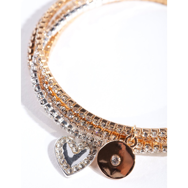 Mesh Diamante Bracelet 5-Pack