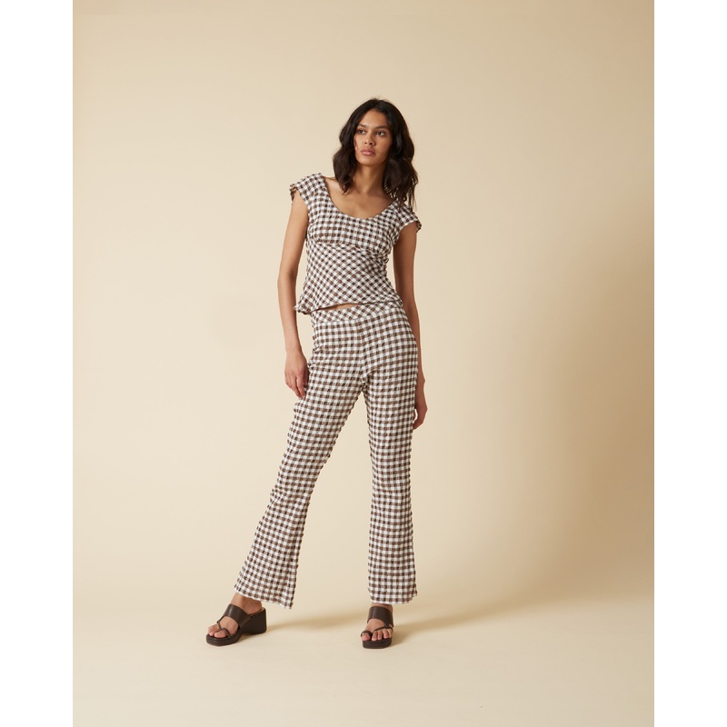 PRISM PANT BROWN GINGHAM|4|6|8|10|12|14|16|18|20