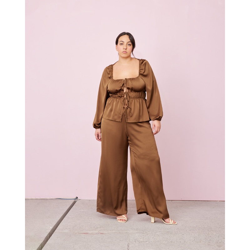 ANDIE SATIN PANT BRONZE|4|6|8|10|12|14|16|18|20
