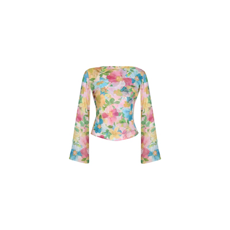FIREBIRD CHIFFON COWL TOP LOLLY FLORAL