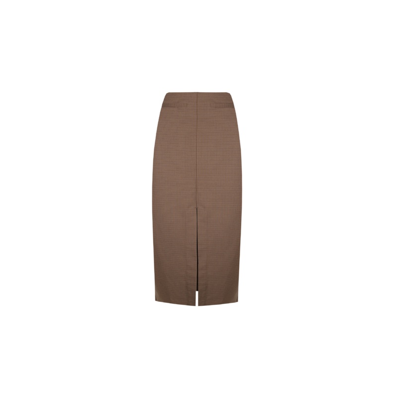 NORTH MIDI SKIRT BROWN CHECK|4|6|8|10|12|14|16|18|20