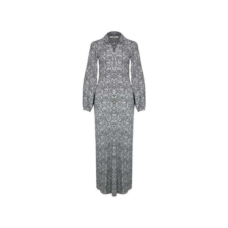 PERRIE MIDI DRESS BLACK FLORAL