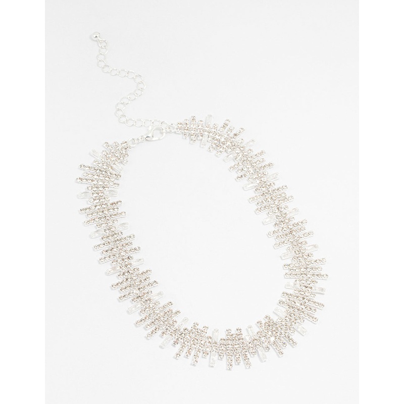 Silver Cubic Zirconia Choker Necklace