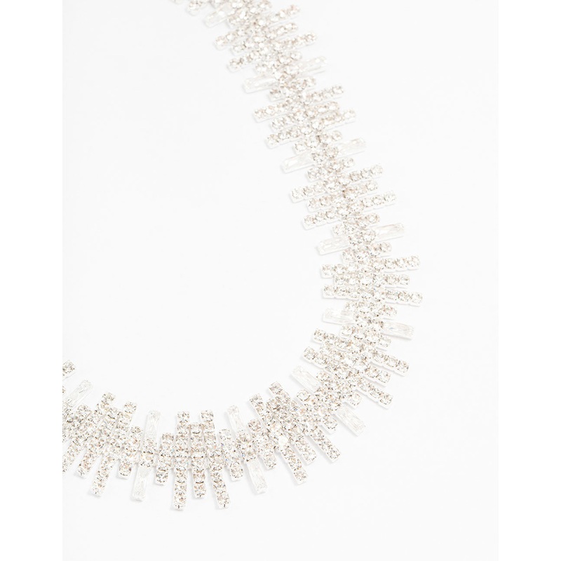 Silver Cubic Zirconia Choker Necklace