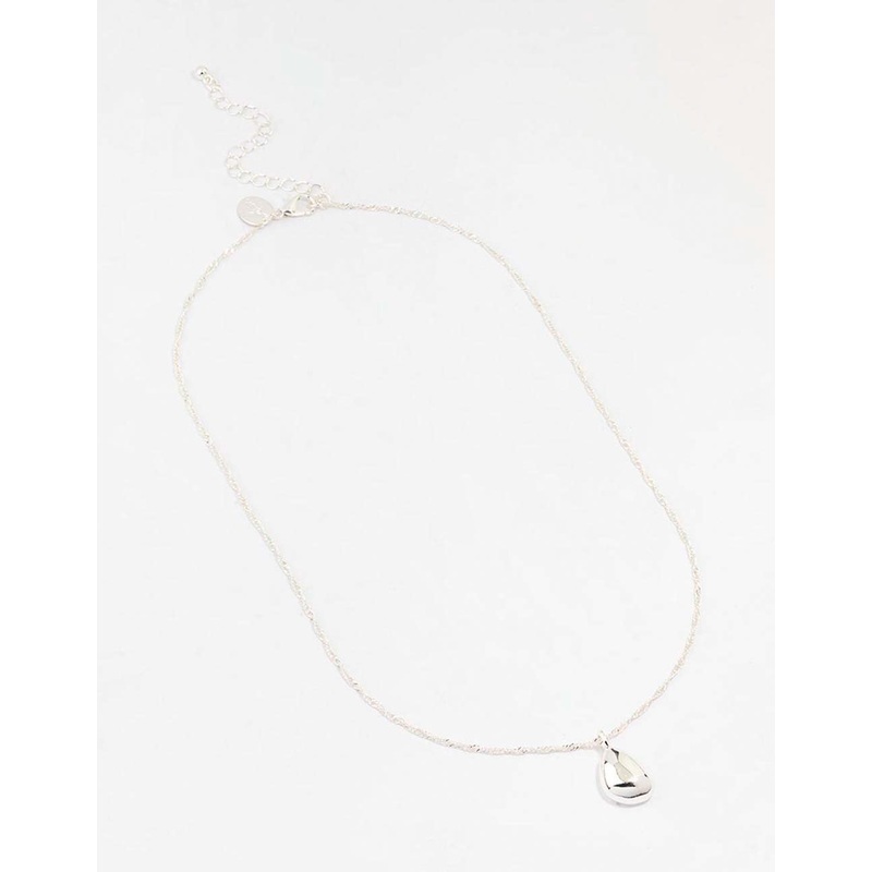 Silver Plated Dainty Drop Twist Necklace