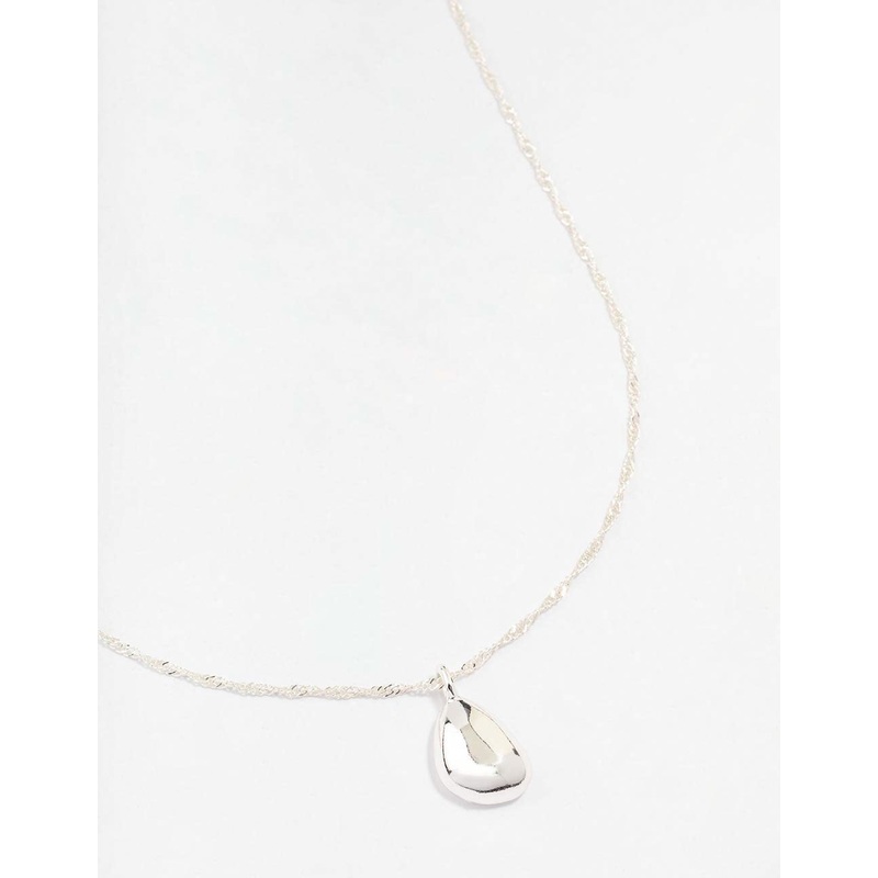Silver Plated Dainty Drop Twist Necklace