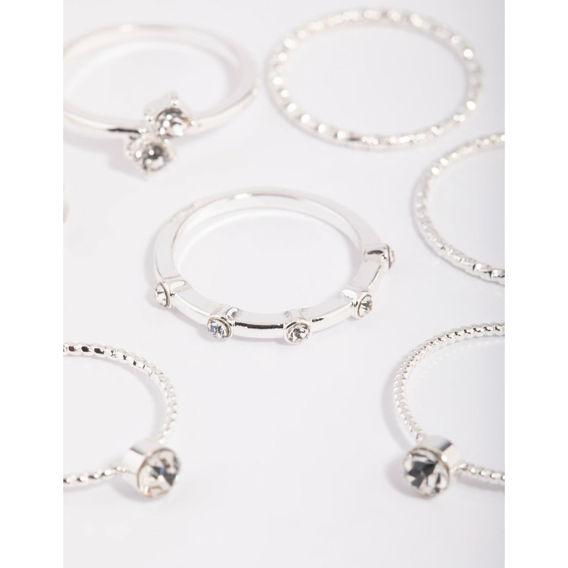 Diamante Chain Ring Stack Pack