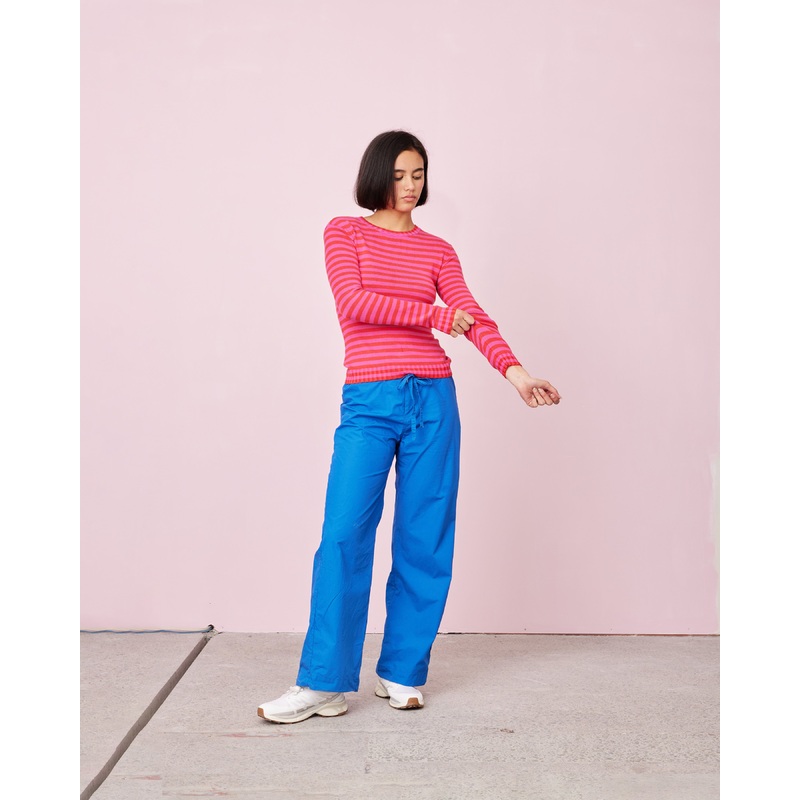 ESME LONG SLEEVE PINK RED STRIPE