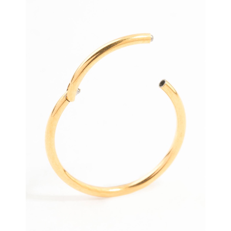Gold Plated Surgical Steel Plain Clicker Ring 14MM