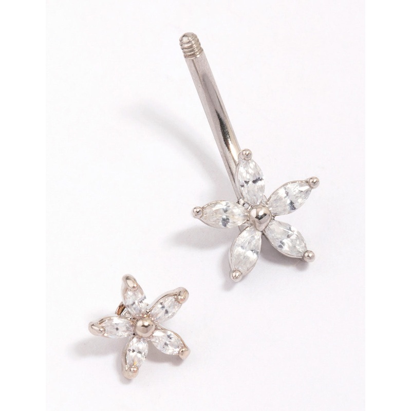 Surgical Steel Double Daisy Belly Piercing