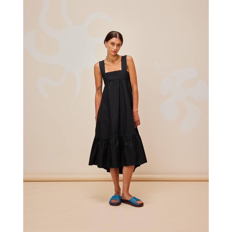 MARGIE TIE-BACK DRESS BLACK|4|6|8|10|12|14|16|18|20