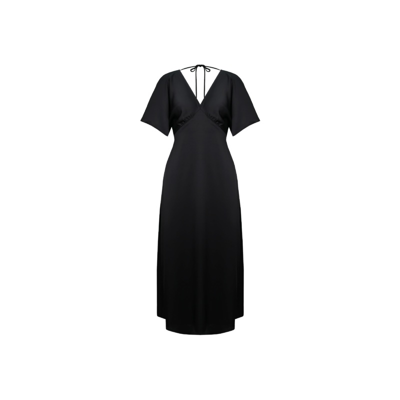 MATEA SATIN DRESS BLACK|4|6|8|10|12|14|16|18|20|22|24