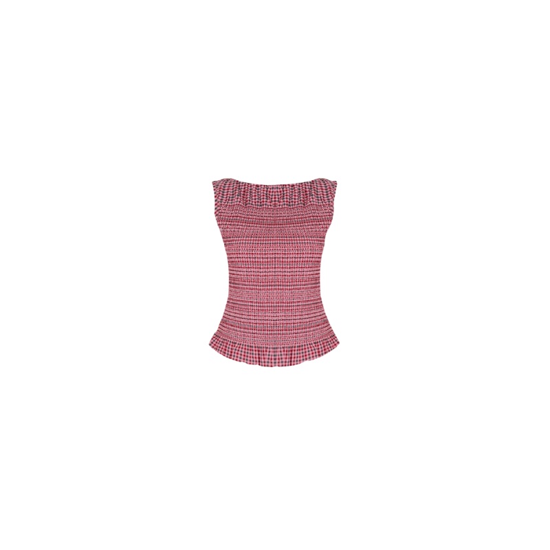 ANASTASIA TANK PINK PETROL GINGHAM