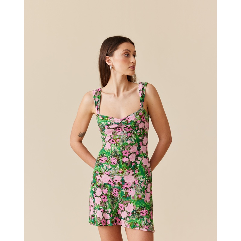 LEMON MINI DRESS AURORA FLORAL