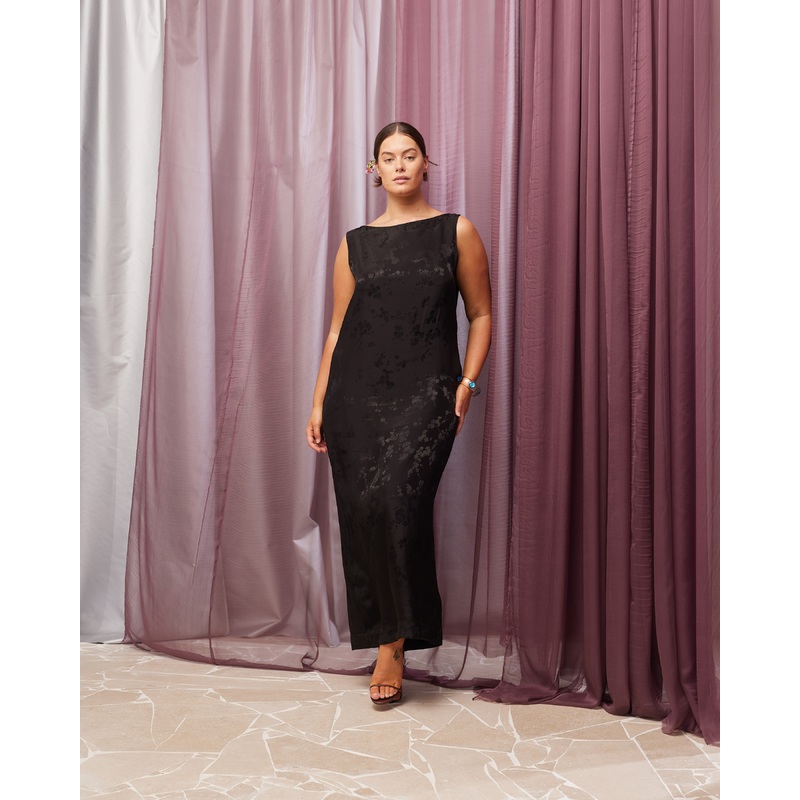 LIZ GOWN BLACK JACQUARD|6|8|10|12|14|16|18|20|22|24