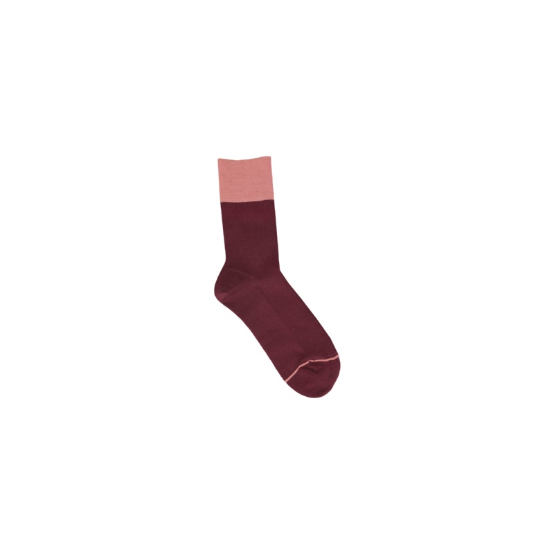 MERINO BLOCK SOCK BURGUNDY PINK