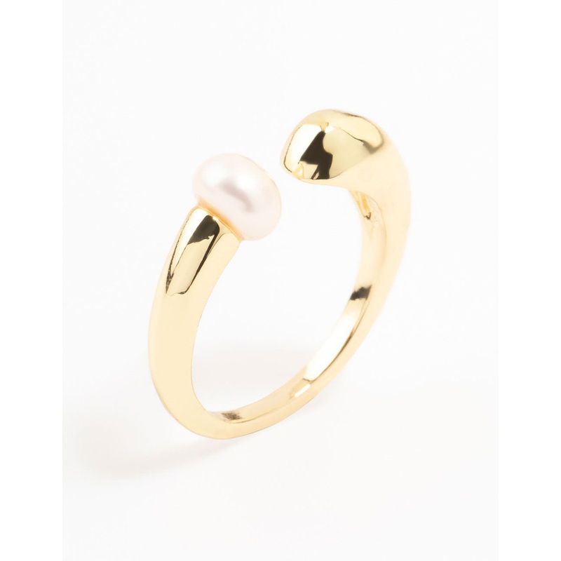 Gold Plated Open Pearl Ring|XS/S|SM