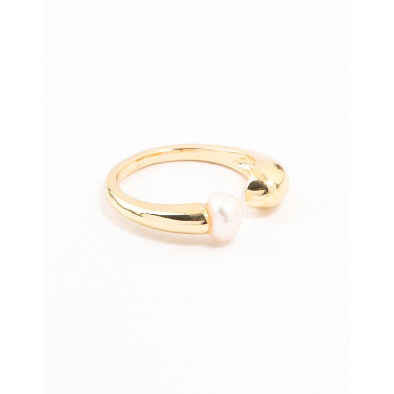 Gold Plated Open Pearl Ring|XS/S|SM