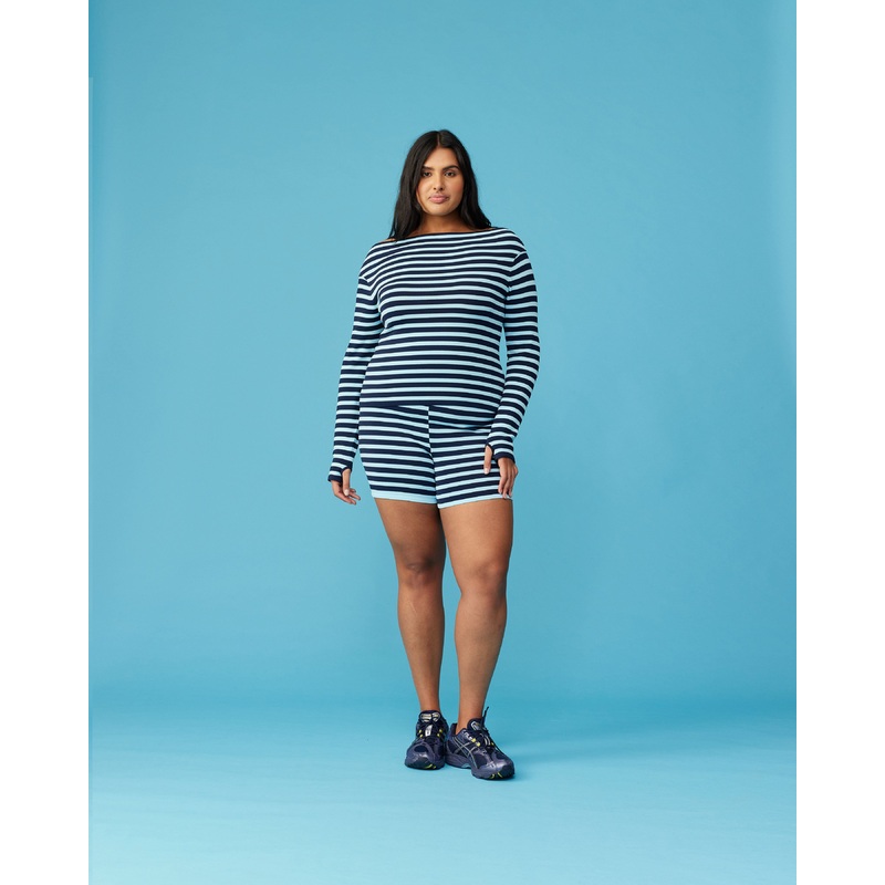 MARLA SHORTS BABY BLUE NAVY STRIPE