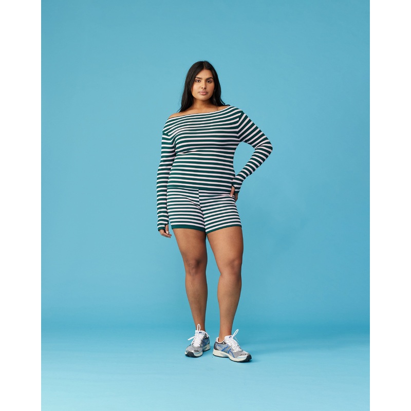 MARLA SHORTS PINK FOREST STRIPE