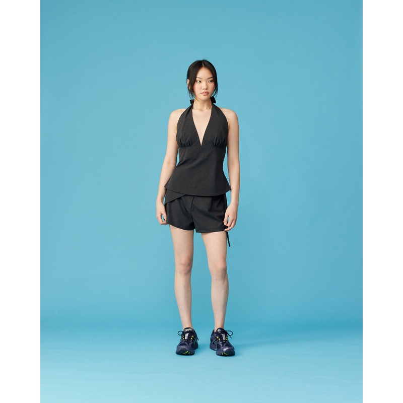 SASHA WRAP SHORT CHARCOAL|4|6|8|10|12|14|16|18|20