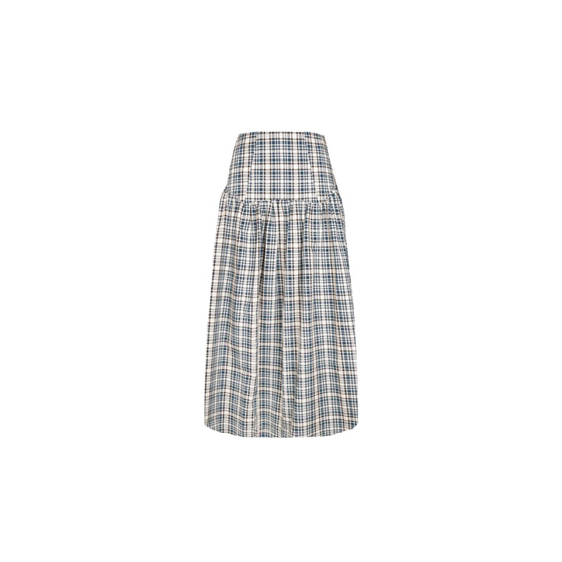 TRULLI SKIRT NAVY CREAM TARTAN