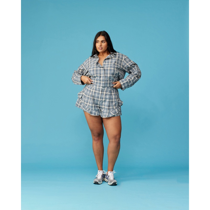 DOVE SHORT NAVY CREAM TARTAN|4|6|8|10|12|14|16|18|20