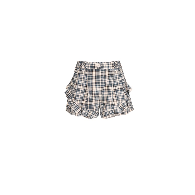 DOVE SHORT NAVY CREAM TARTAN|4|6|8|10|12|14|16|18|20