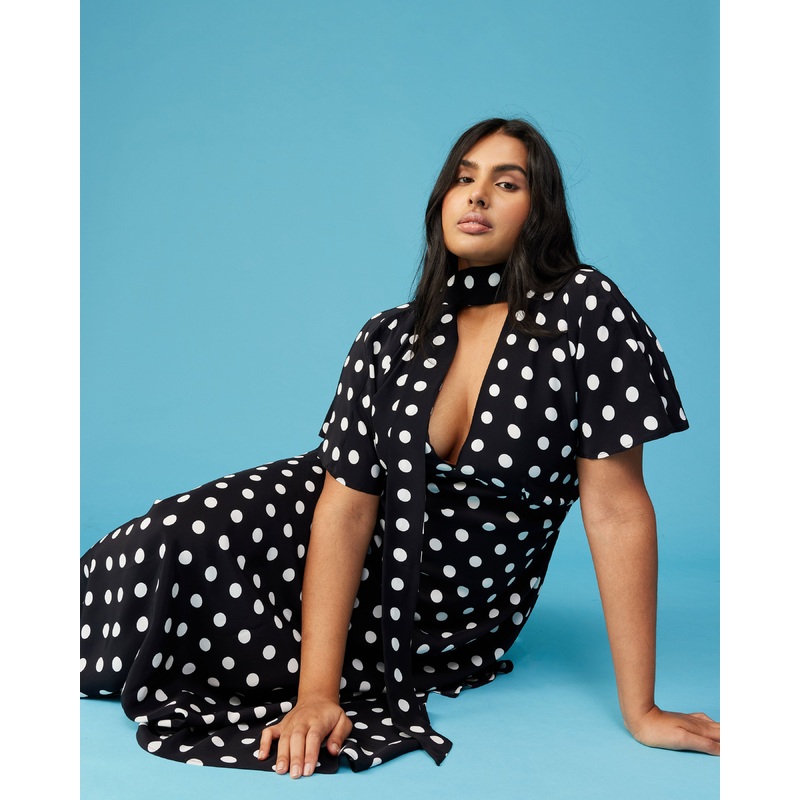 GLORIA SCARF DRESS POLKA DOT|4|6|8|10|12|14|16|18|20