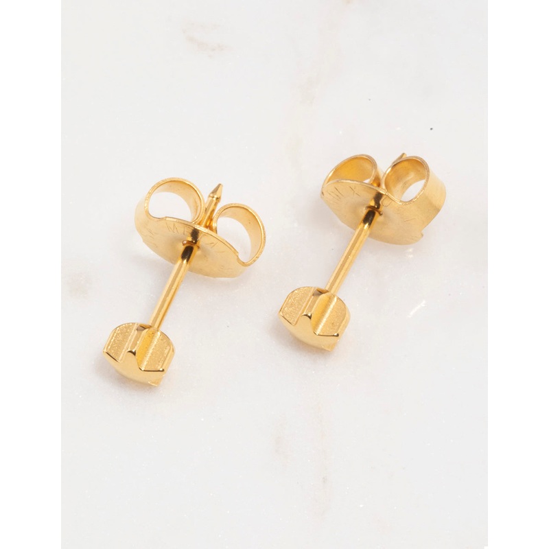 Gold 24K Star Piercing Stud 4mm