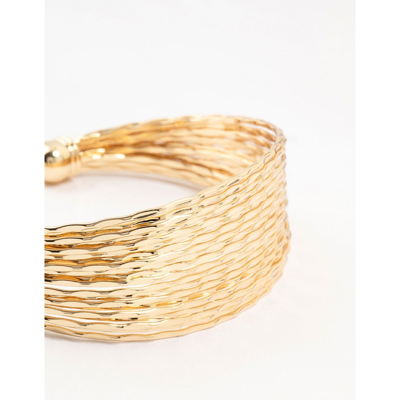 Gold Plated Multi Strand Wrist Cuff