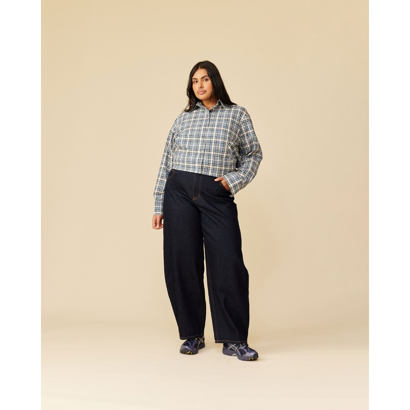 MARTI SHIRT NAVY CREAM TARTAN|4|6|8|10|12|14|16|18|20