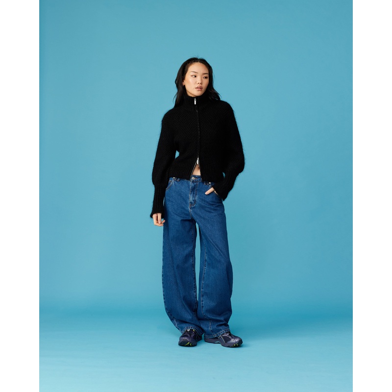 MATILDA ZIP CARDIGAN BLACK|4|6|8|10|12|14|16|18|20